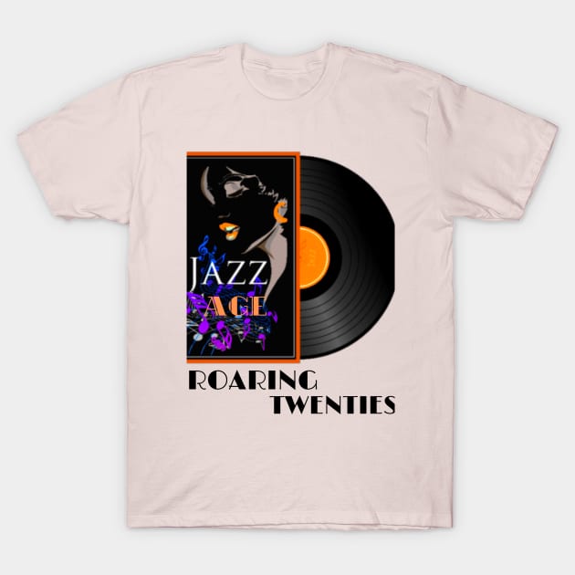 Vintage Retro Jazz Age Vinyl T-Shirt by STYLISH CROWD TEES